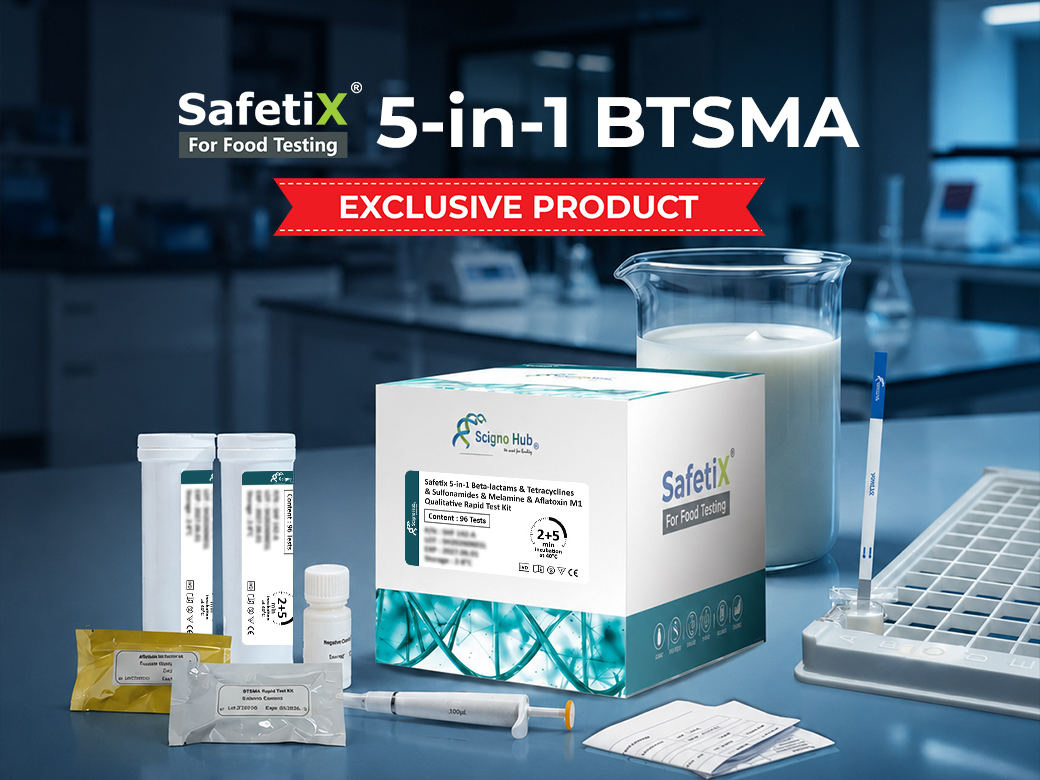 SAFETIX® Beta-lactams & Tetracyclines & Sulfonamides & Melamine & Aflatoxin M1 Qualitative Rapid Test Kit