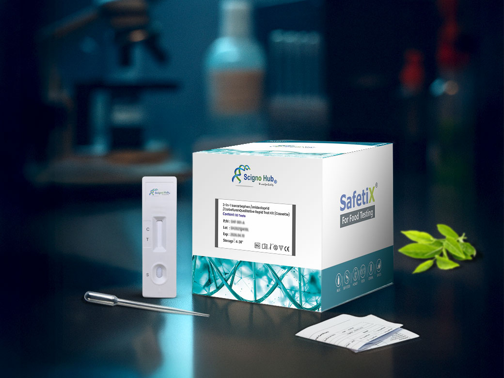 SAFETIX® 3-in-1 Isocarbophos/Imidacloprid/Carbofuran Qualitative Rapid Test Kit (Cassette)